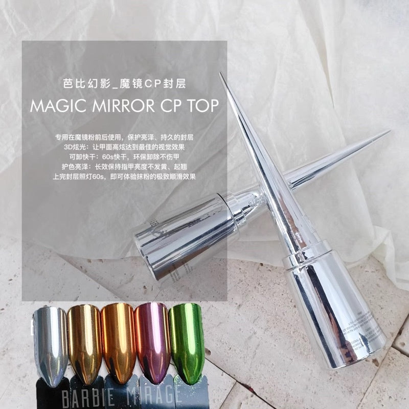 (พร้อมส่ง) เซตคู่ ผงขัดตลับเมทาลิค 6สี+ท็อปสำหรับผงขัดBarbie Mirage