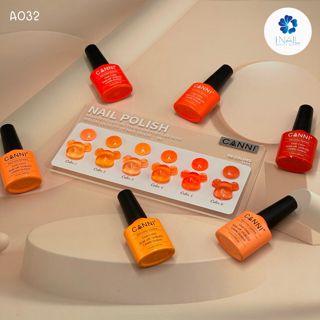 A032 สีโทนส้ม 6 สี แบรนด์ Canni