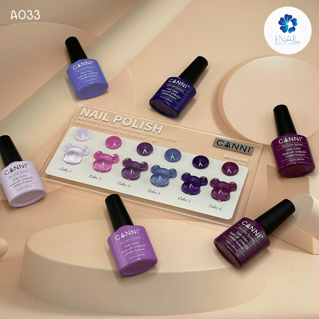 A033 สีโทนม่วง 6 สี แบรนด์ Canni