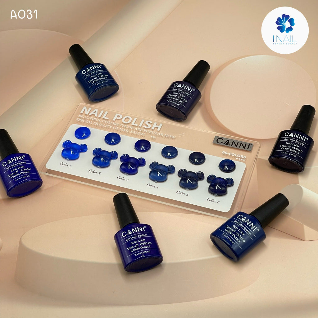 A031 สีโทนน้ำเงิน 6 สี แบรนด์ Canni
