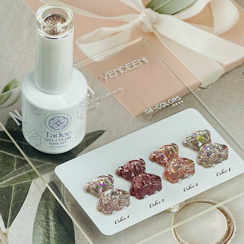 TD036 สีกลิตเตอร์โทน Pink Gold 4สี แบรนด์ Tadee
