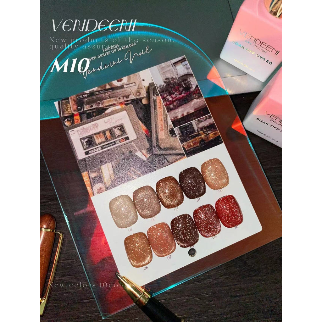 M10 สีแฟลชลูกแก้วโทนน้ำตาล นู้ด 10สี แบรนด์VDN