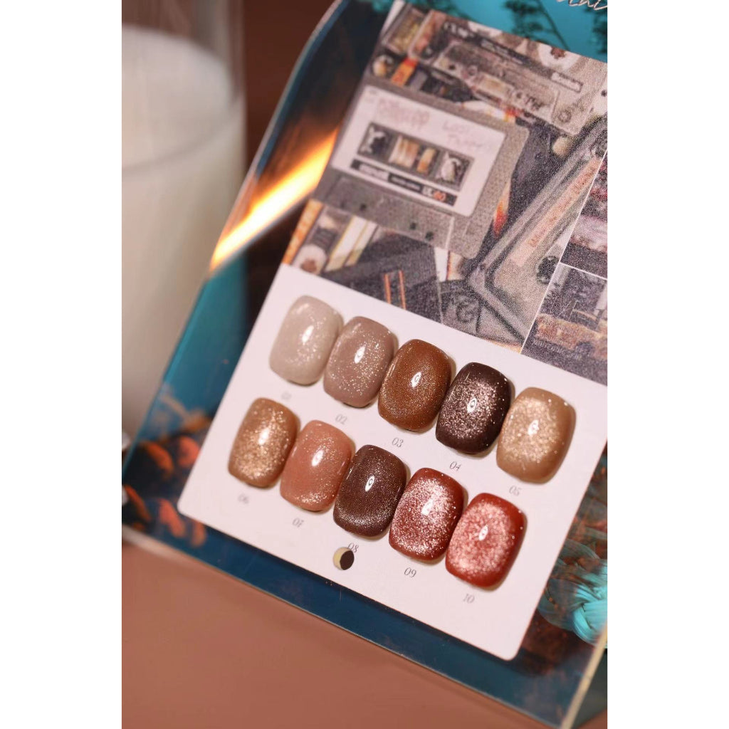 M10 สีแฟลชลูกแก้วโทนน้ำตาล นู้ด 10สี แบรนด์VDN