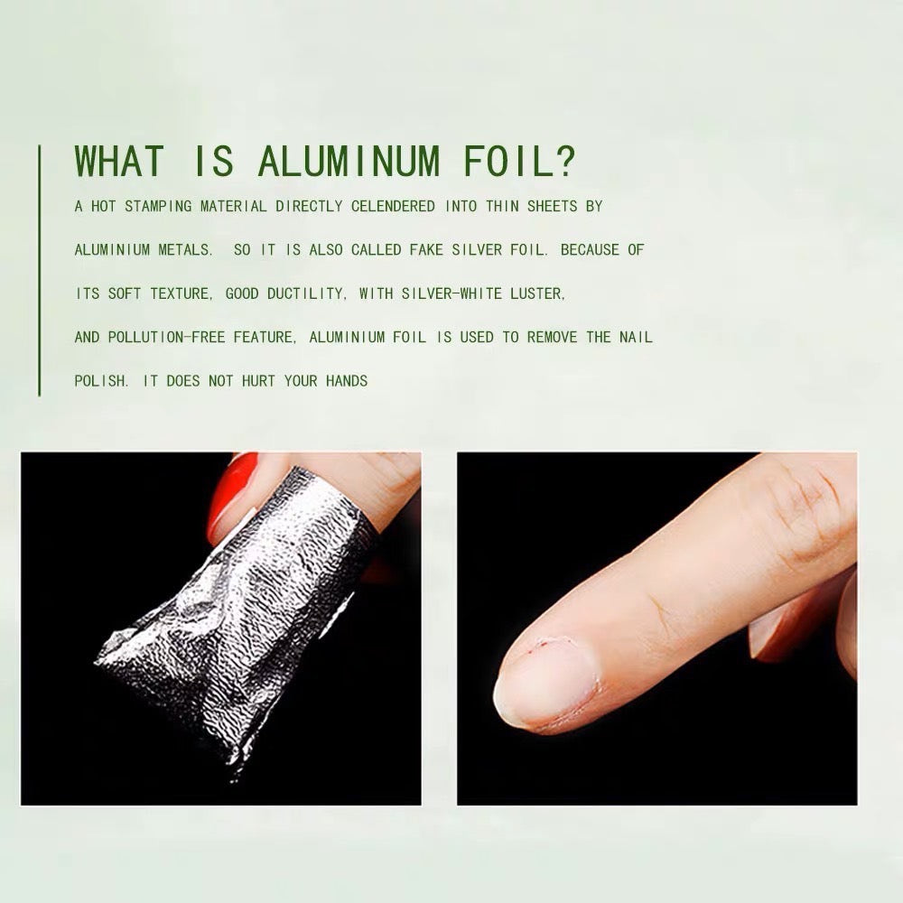 GLO001 ฟอล์ยพร้อมสำลีสำหรับห่อถอดสีเจล