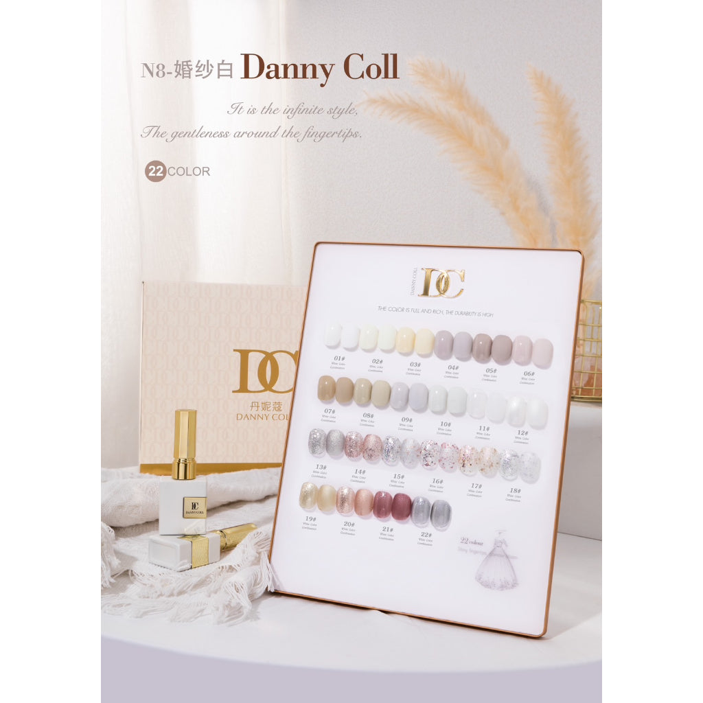 N8 เซตรวมสีโทนขาว+กลิตเตอร์ 22สี แบรนด์ Danny Coll