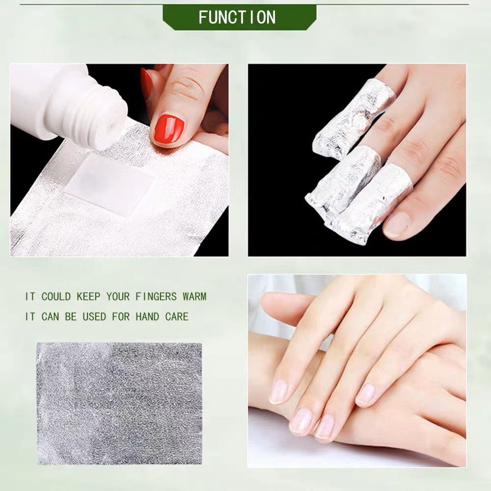 GLO001 ฟอล์ยพร้อมสำลีสำหรับห่อถอดสีเจล