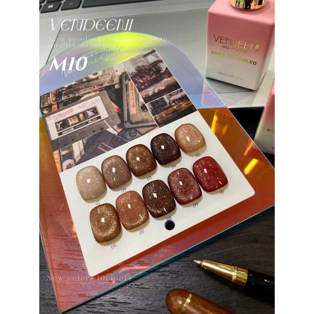 M10 สีแฟลชลูกแก้วโทนน้ำตาล นู้ด 10สี แบรนด์VDN