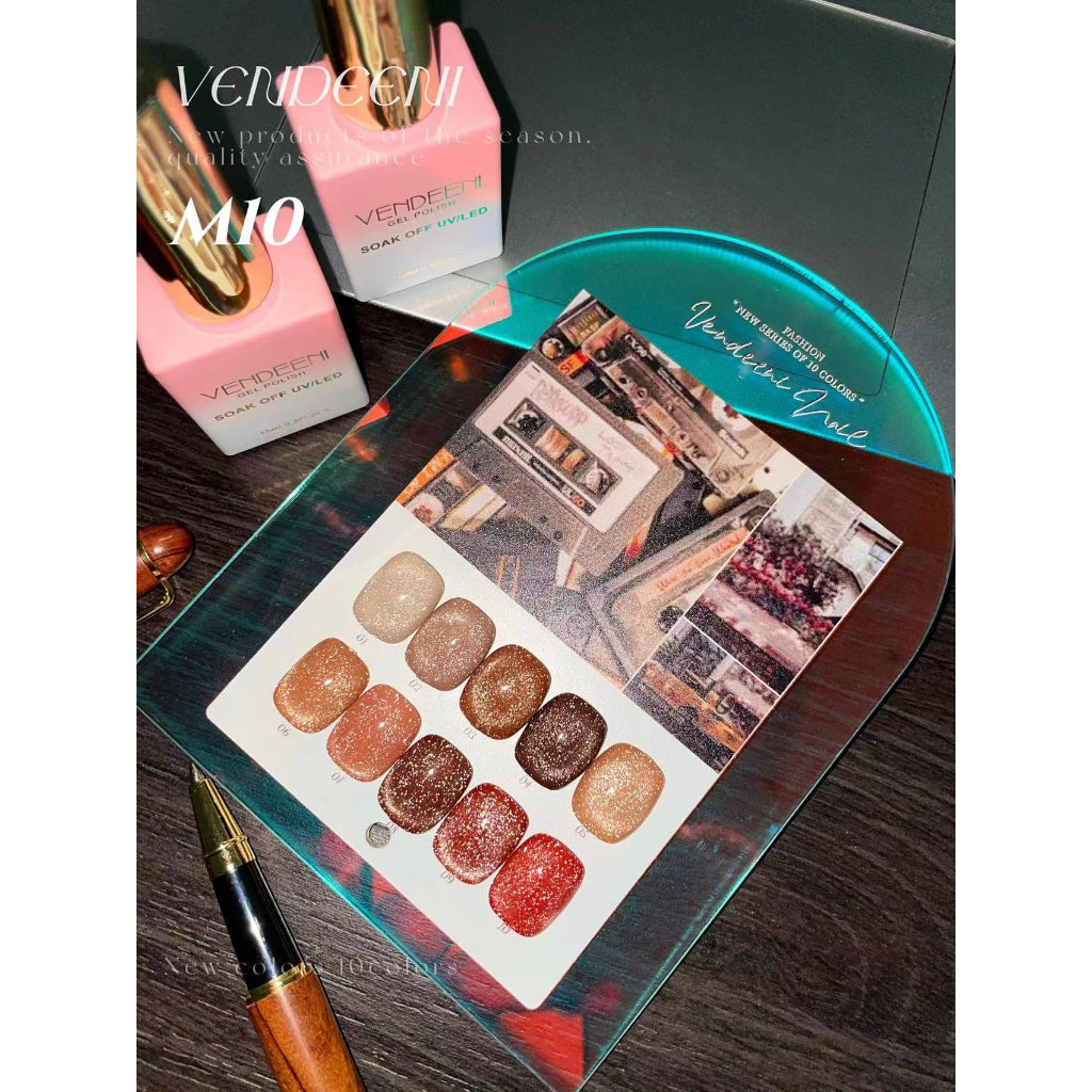 M10 สีแฟลชลูกแก้วโทนน้ำตาล นู้ด 10สี แบรนด์VDN
