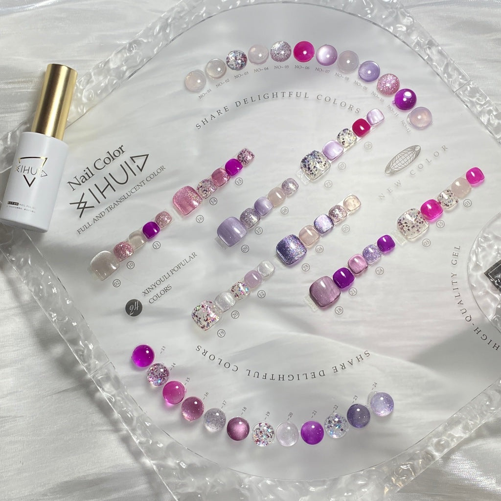 XIH002 สีโทนม่วง+กลิตเตอร์ 24 สี แบรนด์ Xihui