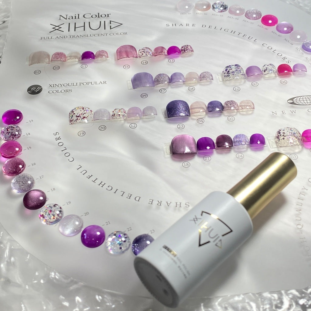 XIH002 สีโทนม่วง+กลิตเตอร์ 24 สี แบรนด์ Xihui