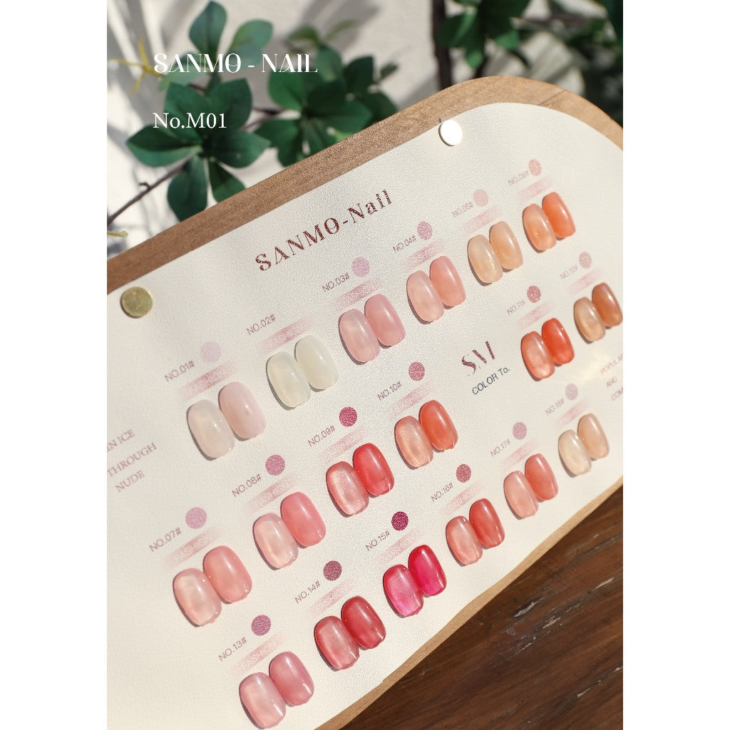 SANM005 สีไซรัปโทนชมพูธรรมชาติ 18 สี แบรนด์ Sanmo