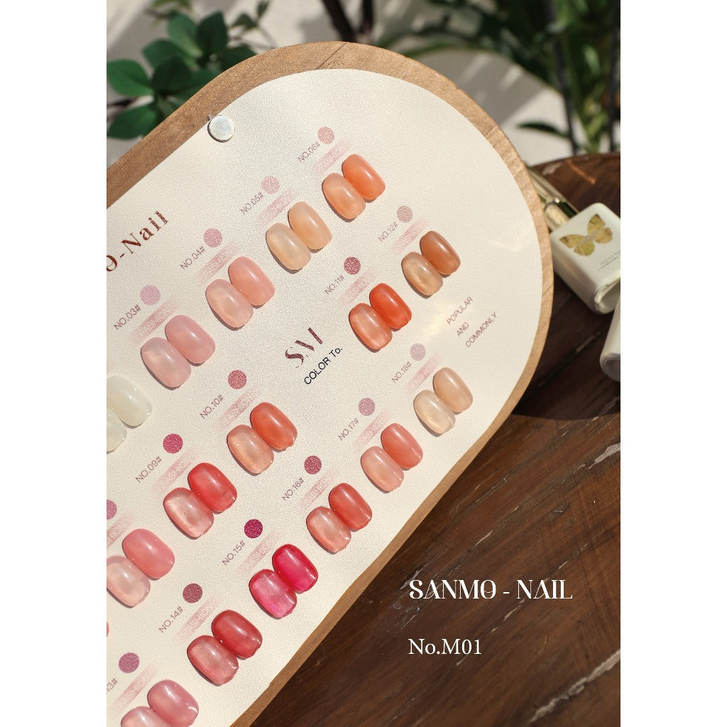 SANM005 สีไซรัปโทนชมพูธรรมชาติ 18 สี แบรนด์ Sanmo