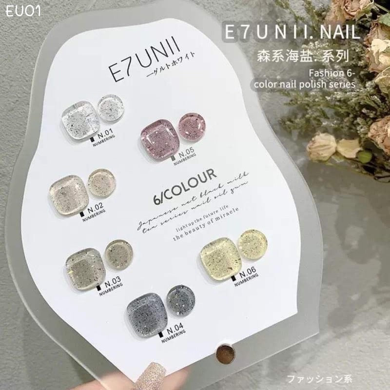 🔥ขายดี พร้อมส่ง🔥EU001 สีกลิตเตอร์เปลือกไข่ แบรนด์ E7 UNII