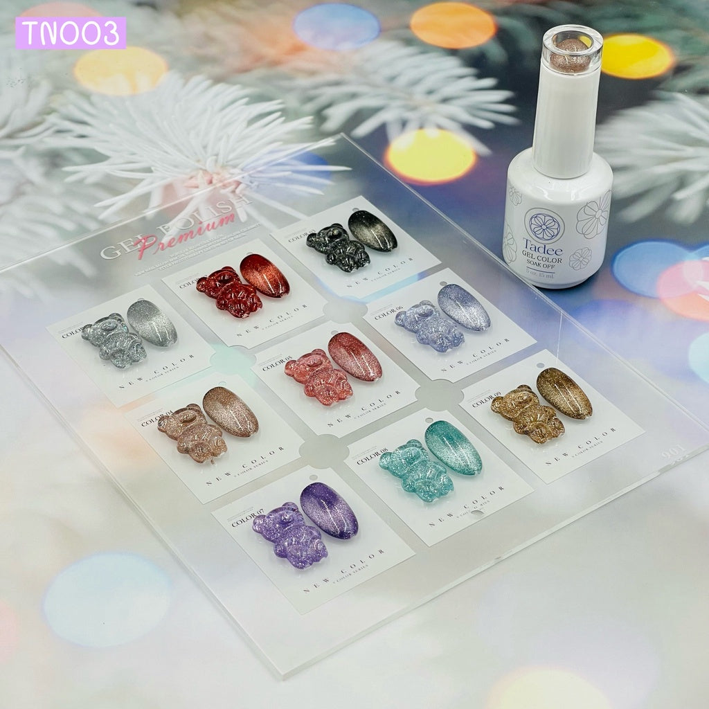 🔥ขายดี พร้อมส่ง🔥TN003 สีแฟลชลูกแก้ว 9 สี แบรนด์ Tadee