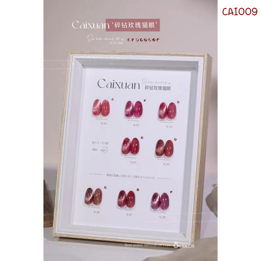 🔥 พร้อมส่ง🔥CAI009 สีแฟลชลูกแก้วโทนแดง แบรนด์ Caixuan