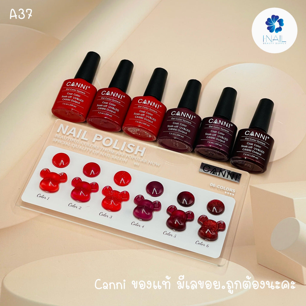 A037 สีโทนแดง 6 สี แบรนด์ Canni