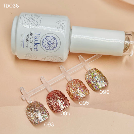 TD036 สีกลิตเตอร์โทน Pink Gold 4สี แบรนด์ Tadee