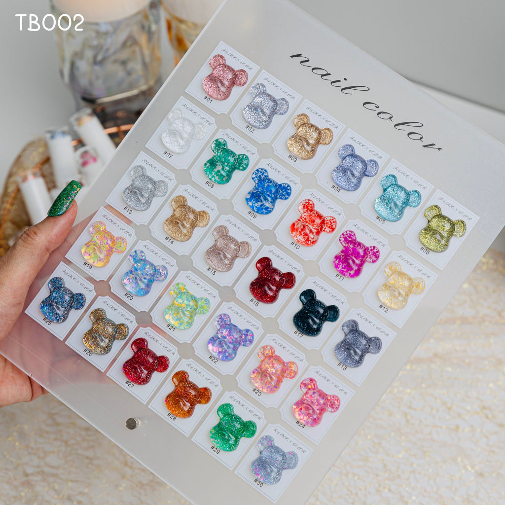 TB002 สีเปิดร้านรวมสีกลิตเตอร์+แฟลช 30 สี แบรนด์ Tadee