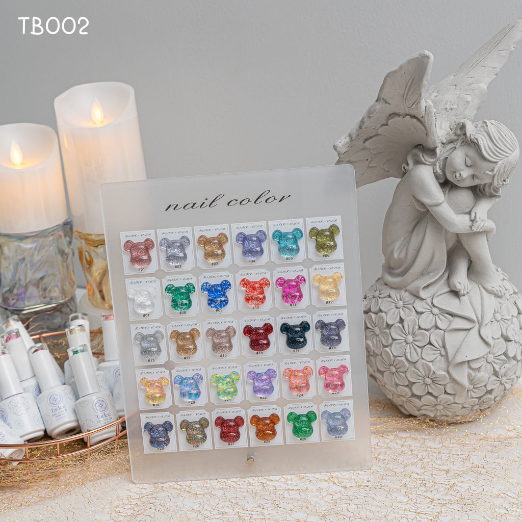 TB002 สีเปิดร้านรวมสีกลิตเตอร์+แฟลช 30 สี แบรนด์ Tadee