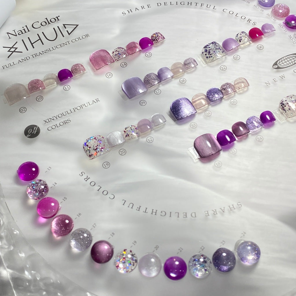 XIH002 สีโทนม่วง+กลิตเตอร์ 24 สี แบรนด์ Xihui