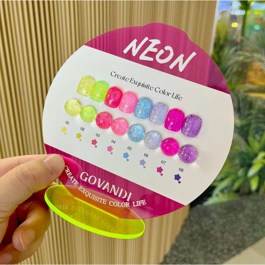 G021 สีกลิตเตอร์นีออน 8 สี แบรนด์ Govandi