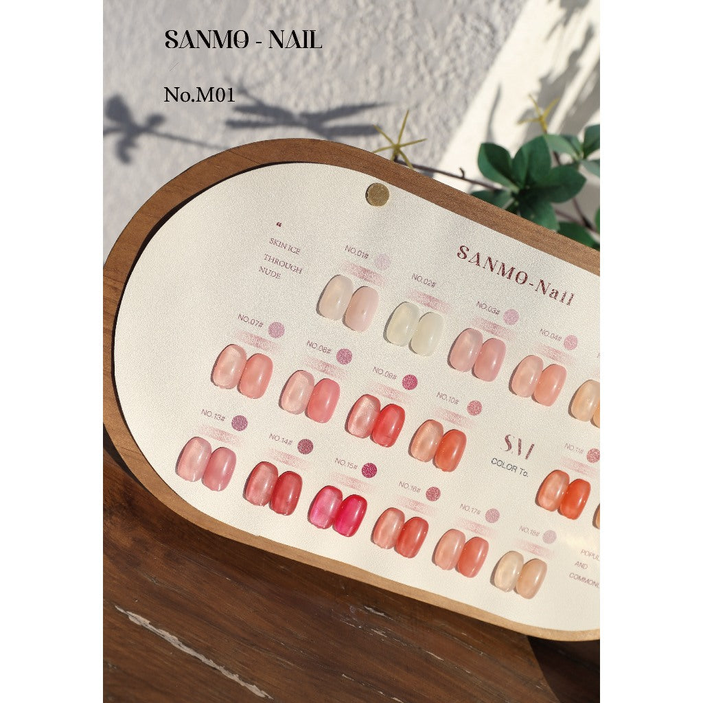 SANM005 สีไซรัปโทนชมพูธรรมชาติ 18 สี แบรนด์ Sanmo