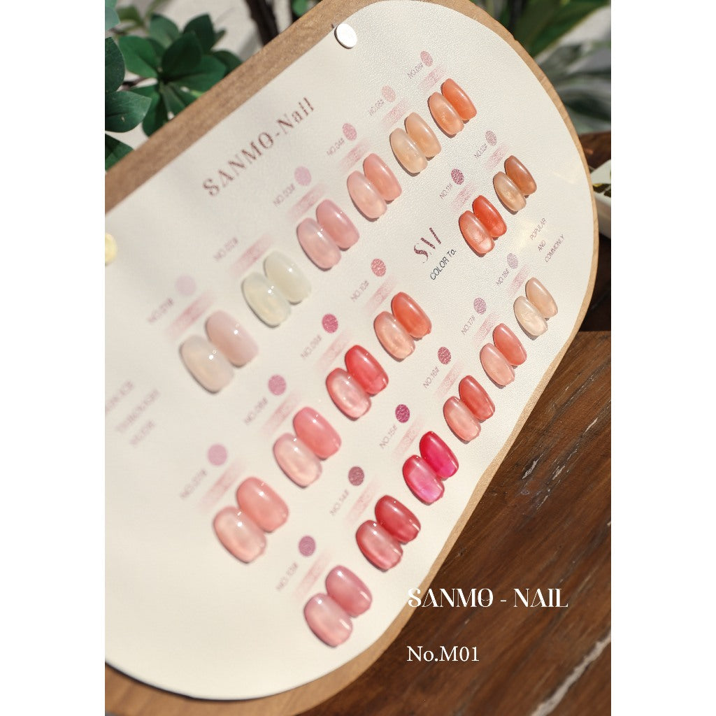 SANM005 สีไซรัปโทนชมพูธรรมชาติ 18 สี แบรนด์ Sanmo