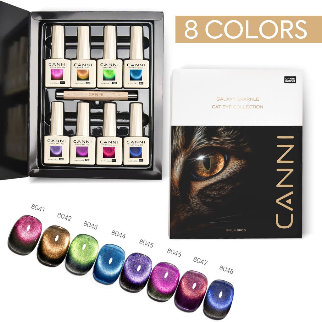 🔥Hema Free & TPO Free🔥CNHSET  Canni  Glitter และ Cat Eye  รุ่น  8 สี