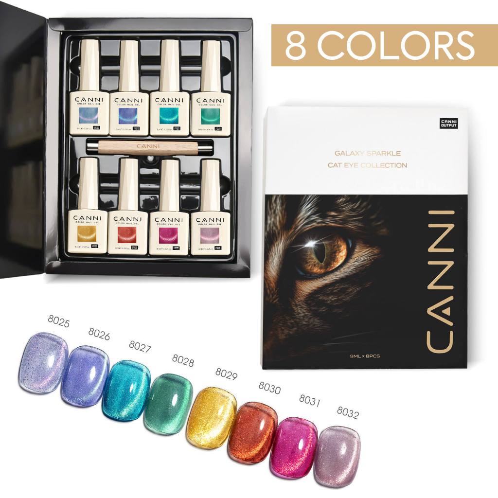 🔥Hema Free & TPO Free🔥CNHSET  Canni  Glitter และ Cat Eye  รุ่น  8 สี